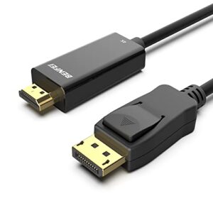 benfei displayport to hdmi, 4k dp to hdmi 6 feet cable gold-plated cord compatible for lenovo, dell, hp, asus