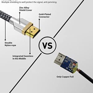 Maxonar 8K HDMI Cables 10FT, [Certified] Ultra High Speed HDMI 2.1 Cable, 8K60Hz 4K120Hz 144Hz, 48Gbps HDCP 2.2&2.3 eARC Dynamic HDR Dolby for PS5, Xbox Series X, Apple TV 4K, Roku/Samsung/Sony TV