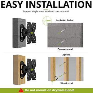 USX MOUNT TV Wall Mount Monitor Mount Bracket with Adjustable Tilt Swivel for 10inch to 26inch LED LCD OLED TVs and Monitors - VESA Size Up to 100x100mm and Weight Capacity Up to 22lbs-XMS002