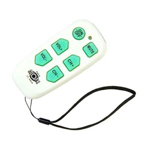 universal big button tv remote – easymote | backlit, easy use, smart, learning television & cable box controller, perfect for assisted living elderly care. white tv remote control