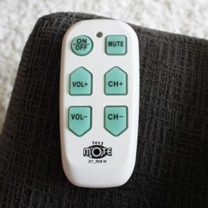 Universal Big Button TV Remote - EasyMote | Backlit, Easy Use, Smart, Learning Television & Cable Box Controller, Perfect for Assisted Living Elderly Care. White TV Remote Control