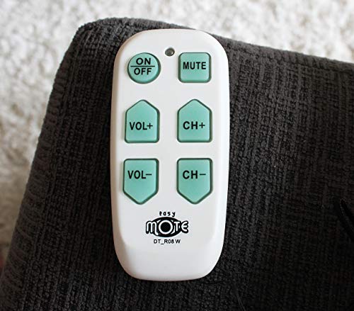 Universal Big Button TV Remote - EasyMote | Backlit, Easy Use, Smart, Learning Television & Cable Box Controller, Perfect for Assisted Living Elderly Care. White TV Remote Control