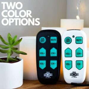 Universal Big Button TV Remote - EasyMote | Backlit, Easy Use, Smart, Learning Television & Cable Box Controller, Perfect for Assisted Living Elderly Care. White TV Remote Control