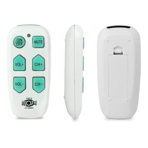 Universal Big Button TV Remote - EasyMote | Backlit, Easy Use, Smart, Learning Television & Cable Box Controller, Perfect for Assisted Living Elderly Care. White TV Remote Control