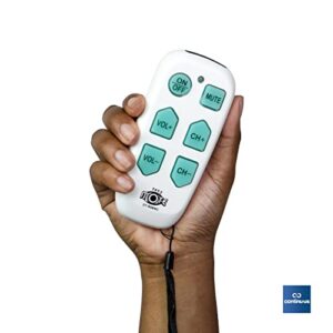 Universal Big Button TV Remote - EasyMote | Backlit, Easy Use, Smart, Learning Television & Cable Box Controller, Perfect for Assisted Living Elderly Care. White TV Remote Control