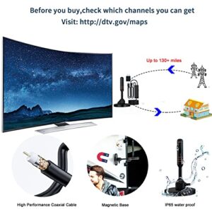 Amplified HD Digital TV Antenna Long 330+ Miles Range Small Portable Indoor Antennas Includes Magnetic Base Support Smart 4K 1080P Fire TV and All Older TV's HDTV Television for Free Local Channels