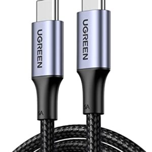 UGREEN 100W USB C to USB C Cable Type C Fast Charging Cable Compatible with MacBook Pro 2022, iPad Pro 2022, iPad Air 5, Samsung Galaxy S23/S22 Ultra, Pixel, Switch, etc. 6.6FT Black