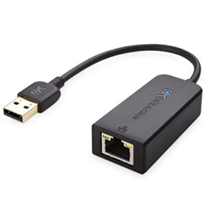 cable matters plug & play usb to ethernet adapter with pxe, mac address clone support (ethernet to usb 2.0 adapter, ethernet adapter for laptop) supporting 10/100 mbps ethernet network in black