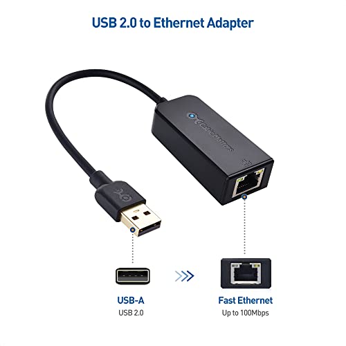 Cable Matters Plug & Play USB to Ethernet Adapter with PXE, MAC Address Clone Support (Ethernet to USB 2.0 Adapter, Ethernet Adapter for Laptop) Supporting 10/100 Mbps Ethernet Network in Black