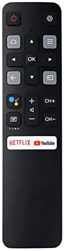 Remote Control (RC802V FNR1) Replacement for All TCL Android 4K UHD Smart TV Without Voice Command