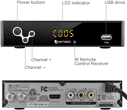 Digital Converter, Ematic Digital TV Converter Box with Recording, Playback, & Parental Controls