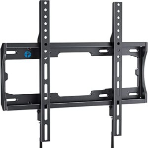 pipishell fixed tv wall mount bracket low profile for 26-55 inch led, lcd, oled, 4k flat curved screen tvs, ultra slim mounting bracket, max vesa 400x400mm up to 99 lbs, fits 16″ wood studs