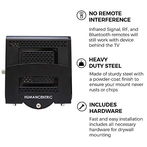 HumanCentric Cable Box Mount and Modem Mount | Adjustable Wall Mount for Small and Wide Devices Like Cable Boxes, Modems, DVD Players, Streaming Media Devices | Patented