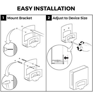 HumanCentric Cable Box Mount and Modem Mount | Adjustable Wall Mount for Small and Wide Devices Like Cable Boxes, Modems, DVD Players, Streaming Media Devices | Patented