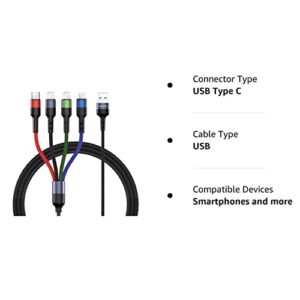 2Pack Multi Charging Cable YOUSAMS Multiple Charger Cord Nylon Braided 10ft/3m 4 in 1 USB Charge Cord with Phone/Type C/Micro USB Connector for Phone/Galaxy S9/S8/S7 and More