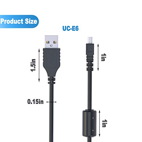 UC-E6 USB Cable, Ancable 3-Feet USB Mini-B Universal Digital Camera Data Transfer Cord Charger Cable Compatible for Nikon CoolPix, L, D, P, Series Digital Camera