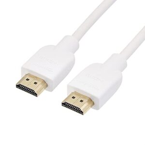 amazon basics cl3 rated high-speed hdmi cable (18 gbps, 4k/60hz) – 6 feet, white