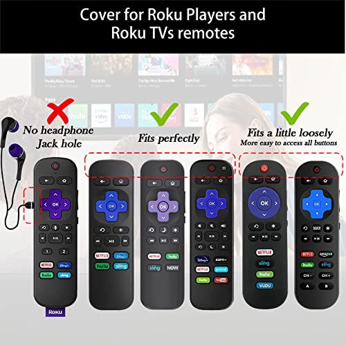 Remote Case for Roku, Battery Cover for TCL Roku Smart TV Steaming Stick Remote, Roku TV Remote Cover Silicone Protective Controller Universal Sleeve Skin Glow in The Dark Sky Blue