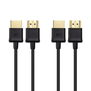 cable matters 2-pack ultra thin hdmi cable 6 ft (ultra slim hdmi cable) 4k rated with ethernet