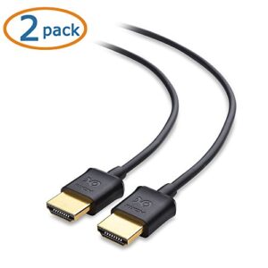 Cable Matters 2-Pack Ultra Thin HDMI Cable 6 ft (Ultra Slim HDMI Cable) 4K Rated with Ethernet