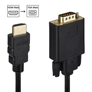 Wonlyus HDMI to VGA Cable Gold-Plated 1080P HDMI Male to VGA Male Active Video Adapter Converter Cord (6 Feet/1.8 Meters)