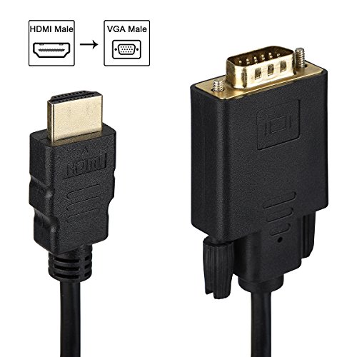 Wonlyus HDMI to VGA Cable Gold-Plated 1080P HDMI Male to VGA Male Active Video Adapter Converter Cord (6 Feet/1.8 Meters)