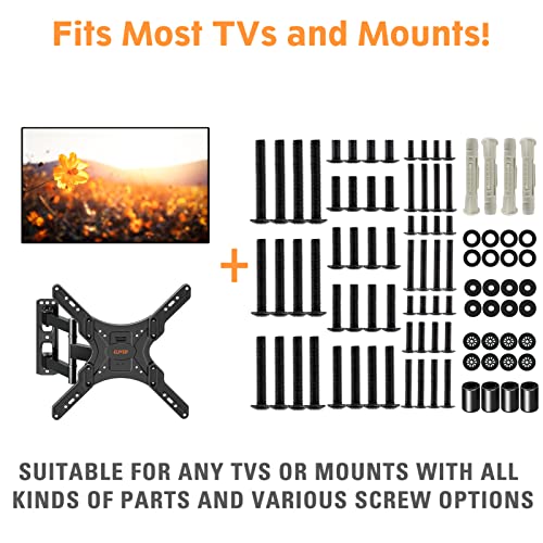 ELIVED Universal TV Mounting Hardware Kit, Fits TVs up to 80 Inch, Includes M4 M5 M6 M8 Screws, Washers, Spacers and Concrete Wall Anchors, Compatible for Most Flat/Curved TV/Monitor Mount. YD1013