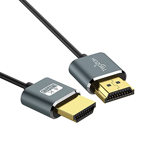 Twozoh Flexible & Slim HDMI Cable 1FT 2 Pack, Ultra Thin HDMI Cord Supports High Speed 4K@60Hz 18gbps 2160P/1080P