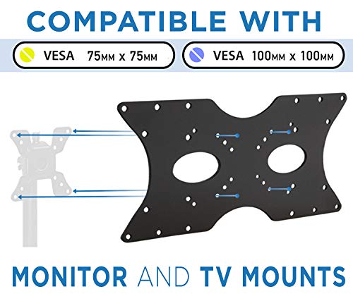 Mount-It! VESA Mount Adapter Plate - Monitor and TV Mount Extender Conversion Kit Allows 75x75, 100x100, 200x200 to Fit Up to 400x200 mm Patterns, Heavy-Gauge Steel, Hardware Included