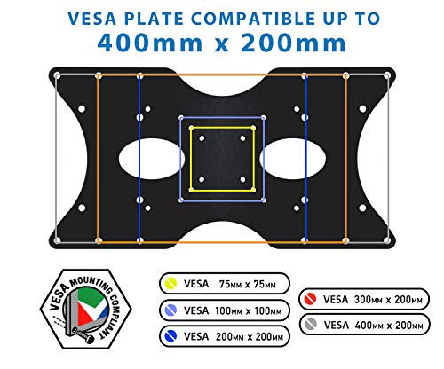 Mount-It! VESA Mount Adapter Plate - Monitor and TV Mount Extender Conversion Kit Allows 75x75, 100x100, 200x200 to Fit Up to 400x200 mm Patterns, Heavy-Gauge Steel, Hardware Included