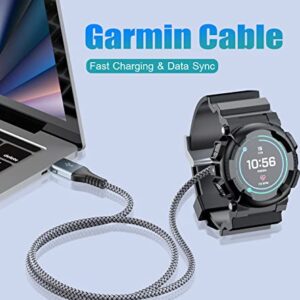 Garmin Watch Charger Cable [2-Pack,4ft] Compatible with Garmin Fenix 5 5S 5X 6 6S 6X Plus Pro 7 7S 7X, Forerunner 945 45 45S 245 Music,Approach S10 S40 S60 G12 S12 S42,Vívoactive 3 4 4S,Venu 2 2S Plus