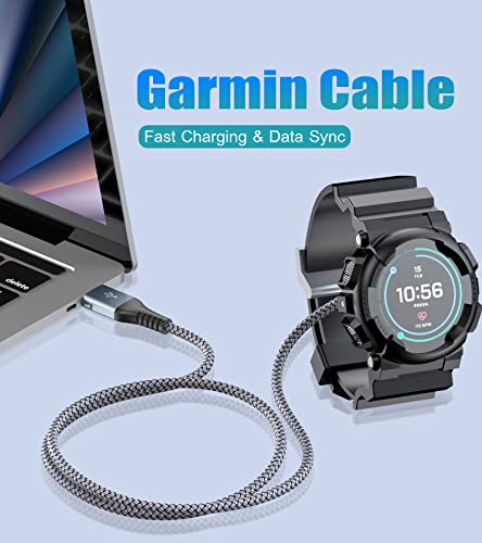 Garmin Watch Charger Cable [2-Pack,4ft] Compatible with Garmin Fenix 5 5S 5X 6 6S 6X Plus Pro 7 7S 7X, Forerunner 945 45 45S 245 Music,Approach S10 S40 S60 G12 S12 S42,Vívoactive 3 4 4S,Venu 2 2S Plus