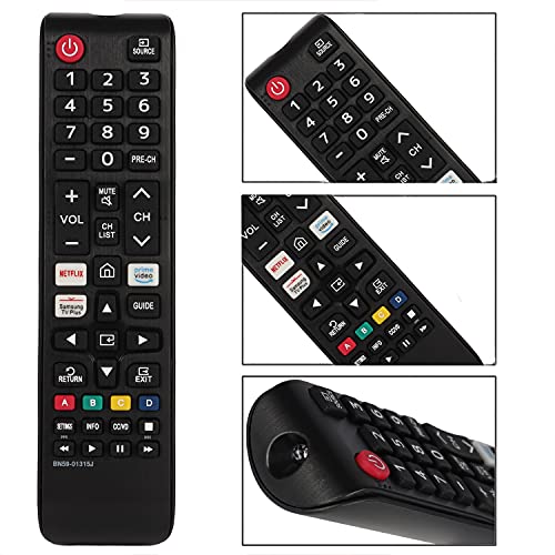 BN59-01315J New Replaced Remote Control for Samsung Smart TV UN50TU7000F UN55TU7000F UN58TU7000F UN58TU700DF UN65TU7000F UN43TU7000F UN65TU700DF with Netflix PrimeVideo Keys (with Batteries)