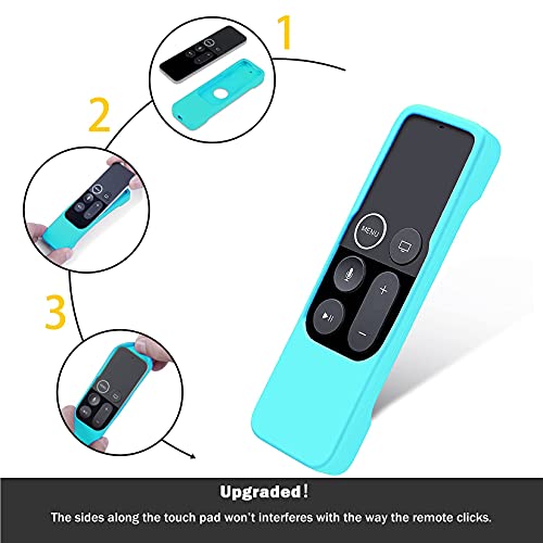 Case Compatible with Apple TV 4K/ 4th Gen Remote Light Weight Anti-Slip Shock Proof Silicone Cover for Controller for Apple TV Siri Remote Glow in The Dark