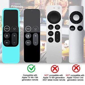 Case Compatible with Apple TV 4K/ 4th Gen Remote Light Weight Anti-Slip Shock Proof Silicone Cover for Controller for Apple TV Siri Remote Glow in The Dark