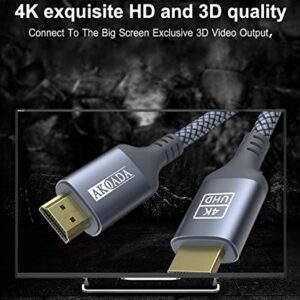 AkoaDa 4K Hdmi Cable 25FT, 18Gbps High Speed Hdmi 2.0 Cable Nylon Braided Cable 4K 60Hz HDR Video HDCP2.2 3D 2160P 1080P ARC Compatible with UHD TV,PS4 / 3,X-Box, Monitor 4K etc