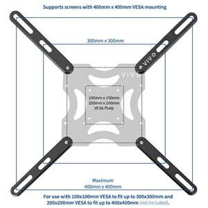 VIVO Steel VESA Extension Mount Adapter Brackets for Screens 32 to 55 inch LCD LED TV, Conversion Plate Kit for VESA up to 400x400mm, MOUNT-AD400B