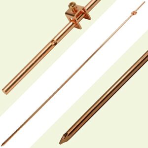 skywalker – 4ft ground rod with attached wire clamp | copper grounding rod protects electric fences, antennas, generators, satellite dishes
