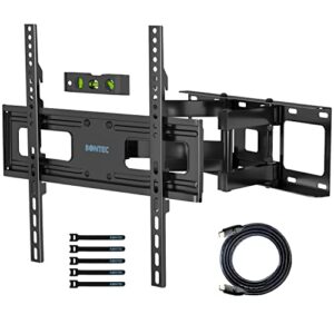 BONTEC Full Motion TV Wall Mount for 23-70” LED OLED Flat Curved TVs, Tilt Swivels Dual Articulating6 Arms TV Bracket Supports up to 99lbs, Max VESA 400x400mm, Fit 8” 16” Studs