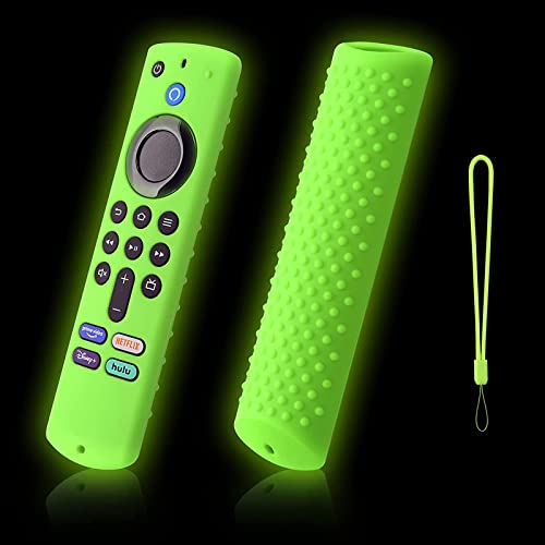 Fire TV Stick Cover Replacement for Fire Stick 4K MAX/Alexa Voice Remote (3rd Gen), Glow in The Dark, Anti-Slip Silicone Protective Case with Lanyard