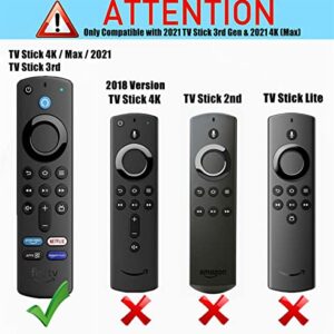 Fire TV Stick Cover Replacement for Fire Stick 4K MAX/Alexa Voice Remote (3rd Gen), Glow in The Dark, Anti-Slip Silicone Protective Case with Lanyard