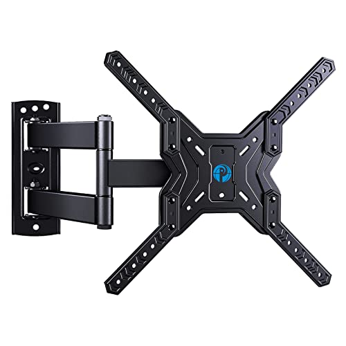 Full Motion TV Wall Mount Brackets for Most 26-55 Inch LED LCD Flat Curved Screen Monitors TVs, Single Articulating Arm TV Mount Swivel Tilt Extension, Max VESA 400X400mm Up to 88lbs by Pipishell