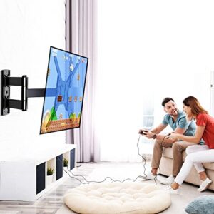 Full Motion TV Wall Mount Brackets for Most 26-55 Inch LED LCD Flat Curved Screen Monitors TVs, Single Articulating Arm TV Mount Swivel Tilt Extension, Max VESA 400X400mm Up to 88lbs by Pipishell