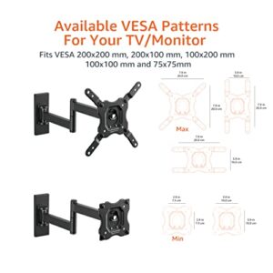 Amazon Basics Full Motion TV Wall Mount fits 12-Inch to 40-Inch TVs and VESA 200x200