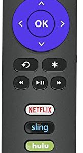 Remote Compatible with All TCL Roku TV with Hulu Netflix Sling Starz App Shortcut Keys