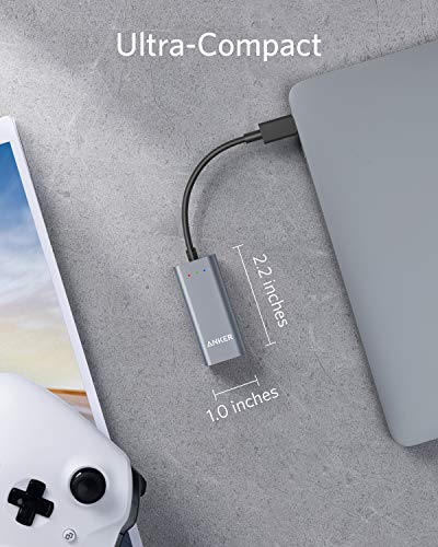 Anker USB C to Ethernet Adapter, Portable 1-Gigabit Network Hub, 10/100/1000 Mbps, for MacBook Pro, iPad Pro 2019/2018, ChromeBook, XPS, Galaxy S9/S8, and More