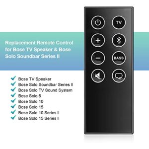 Replacement Remote Control for Bose TV Speaker and Solo Soundbar Series II,Compatible with Bose Solo 5 10 15 Series II TV Sound System 410376 418775 431974 845194 740928-1120 838309-1100 with Battery