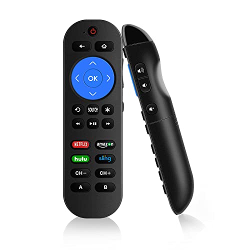 Universal Remote with Volume for Roku Player,Roku Box,Roku 1 2 3 4,Roku Ultra Roku Express/+,Roku Premiere/+ Roku TV Remote Control with 9 Learning Keys for Soundbar Receiver【Not for Roku Stick】