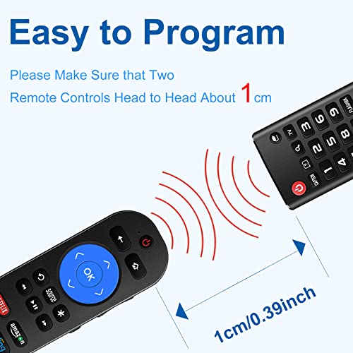 Universal Remote with Volume for Roku Player,Roku Box,Roku 1 2 3 4,Roku Ultra Roku Express/+,Roku Premiere/+ Roku TV Remote Control with 9 Learning Keys for Soundbar Receiver【Not for Roku Stick】