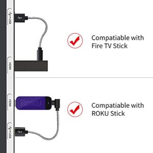 USB Cable for Fire Stick, 2 Pack Power Cable for Amazon Fire TV Stick Power up Your Fire Stick from Your TV's USB Port, Micro USB Cable for Amazon Fire Stick, Roku Stick